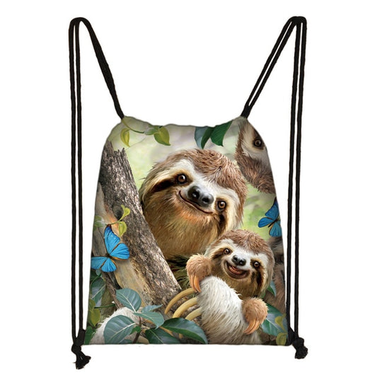 Parent Baby Sloth Drawstring Backpack