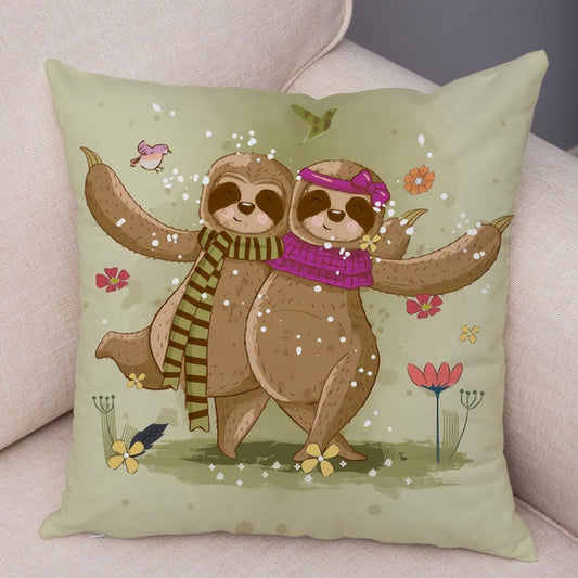 Couple Sloth Dancing Cushion Cover