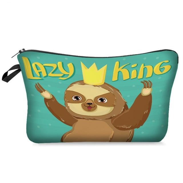 Lazy King Sloth Makeup Bag