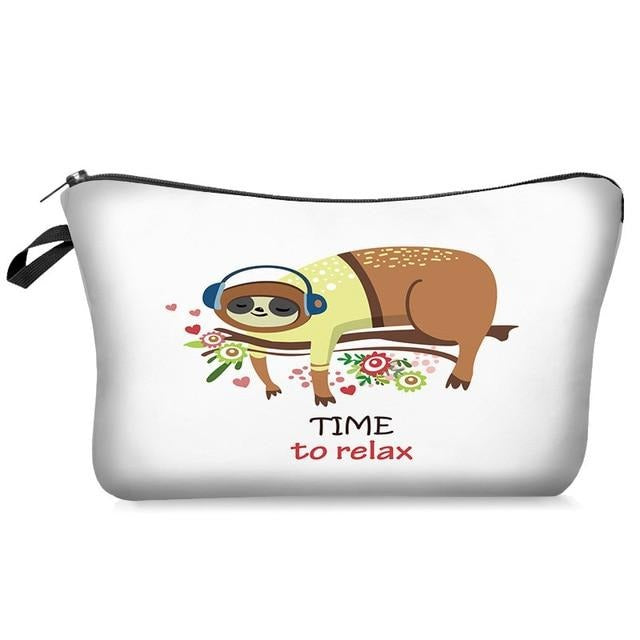 Relax Time for Sloth Makeup Bag