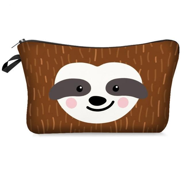 Sloth Face Makeup Bag