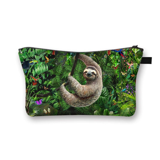 Jungle Hanging Sloth Makeup Bag