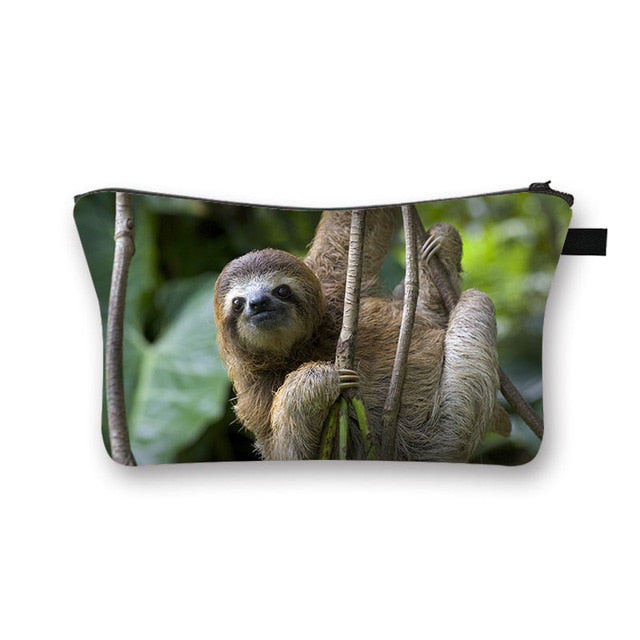 Branch Grabbing Sloth Makeup Bag