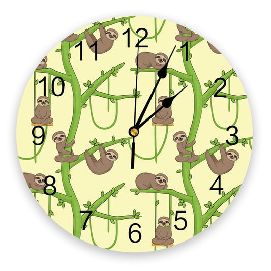 Sloth And The Beanstalk Wall Clock