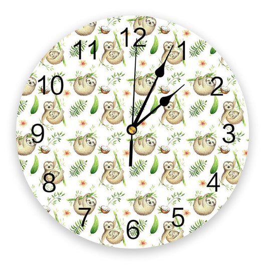 Coconut Sloth Wall Clock