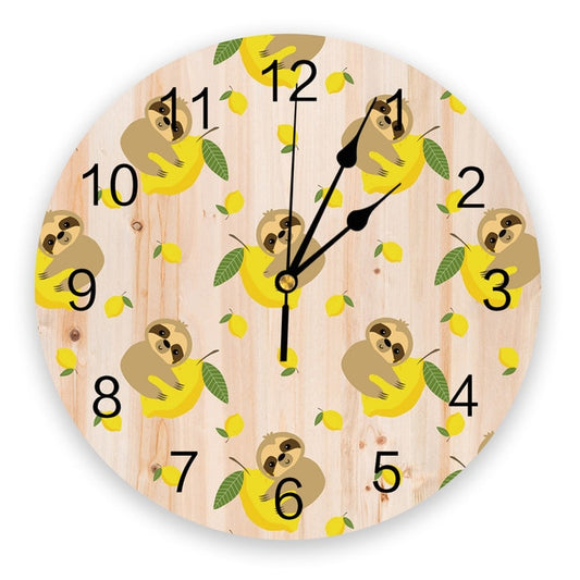Lemon Sloth Wall Clock