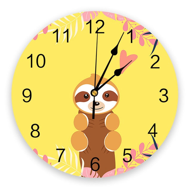 Cutey Sloth Wall Clock