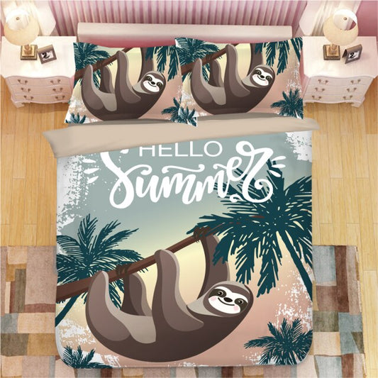 Hello Summer Sloth Bedding Set
