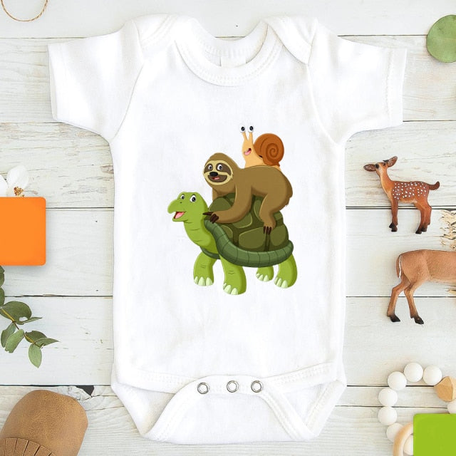 Sloth with snail on tortoise Bodysuit