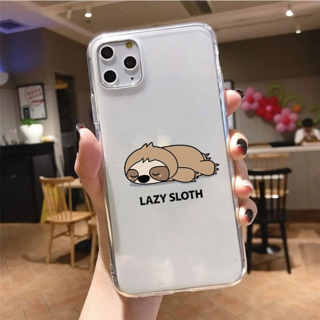 White Lazy Sloth iPhone Case